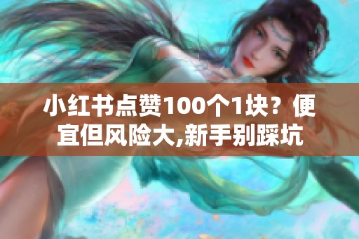 小红书点赞100个1块？便宜但风险大,新手别踩坑