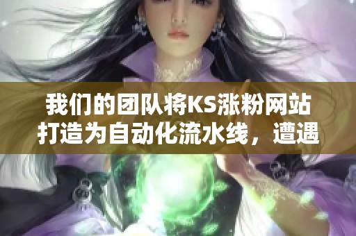 我们的团队将KS涨粉网站打造为自动化流水线,遭遇薯条无情追击 我们的团队将KS涨粉网站打造为自动化流水线,遭遇薯条无情追击