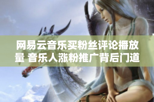 网易云音乐买粉丝评论播放量 音乐人涨粉推广背后门道 网易云音乐买粉丝评论播放量 音乐人涨粉推广背后门道