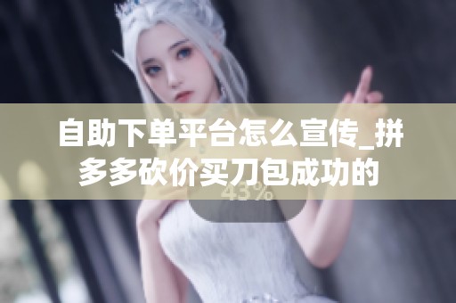 自助下单平台怎么宣传_拼多多砍价买刀包成功的