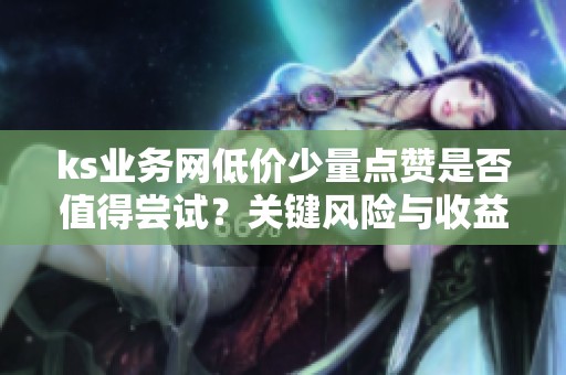 ks业务网低价少量点赞是否值得尝试？关键风险与收益分析