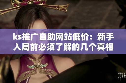 ks推广自助网站低价：新手入局前必须了解的几个真相