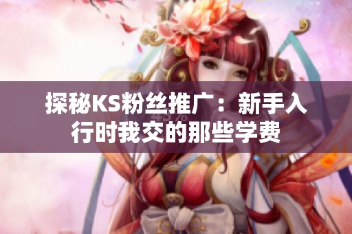 探秘KS粉丝推广：新手入行时我交的那些学费