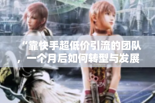 “靠快手超低价引流的团队,一个月后如何转型与发展?” “靠快手超低价引流的团队,一个月后如何转型与发展?”