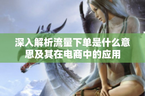 深入解析流量下单是什么意思及其在电商中的应用 深入解析流量下单是什么意思及其在电商中的应用