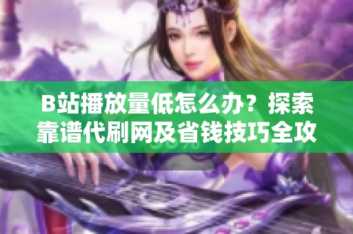 B站播放量低怎么办？探索靠谱代刷网及省钱技巧全攻略